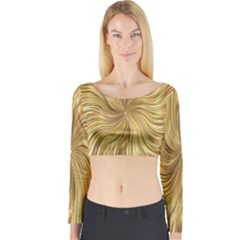 Chic Festive Elegant Gold Stripes Long Sleeve Crop Top by yoursparklingshop