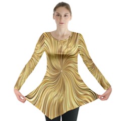 Chic Festive Elegant Gold Stripes Long Sleeve Tunic  by yoursparklingshop