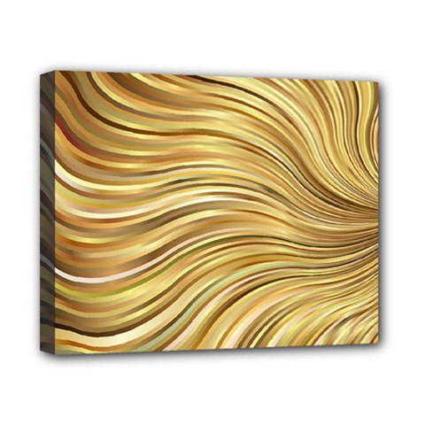 Chic Festive Gold Brown Glitter Stripes Canvas 10  X 8  by yoursparklingshop