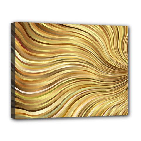 Chic Festive Gold Brown Glitter Stripes Canvas 14  X 11  by yoursparklingshop