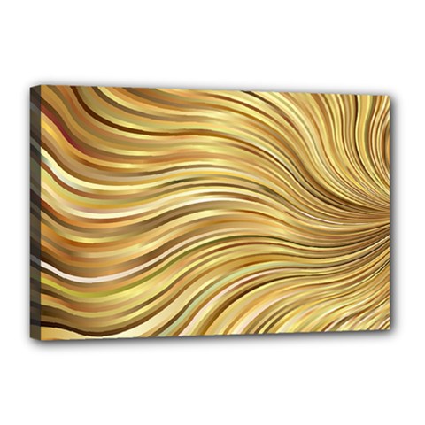 Chic Festive Gold Brown Glitter Stripes Canvas 18  X 12  by yoursparklingshop