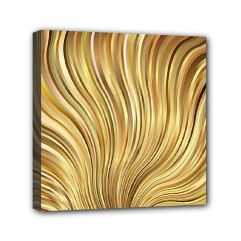 Gold Stripes Festive Flowing Flame  Mini Canvas 6  X 6  by yoursparklingshop