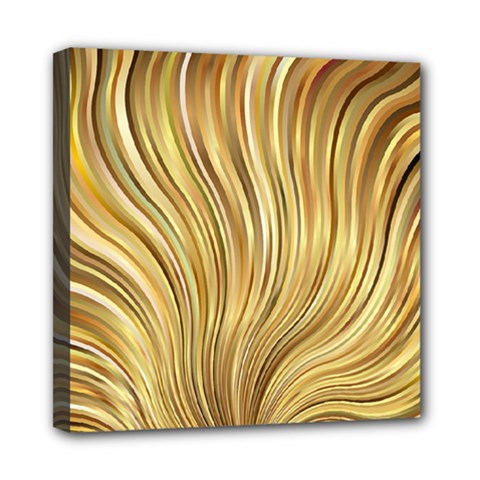 Gold Stripes Festive Flowing Flame  Mini Canvas 8  X 8  by yoursparklingshop