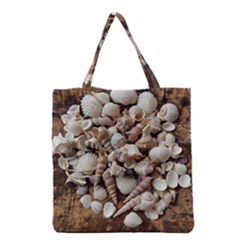 Tropical Sea Shells Collection, Copper Background Grocery Tote Bag by yoursparklingshop