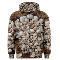 Tropical Sea Shells Collection, Copper Background Men s Zipper Hoodie