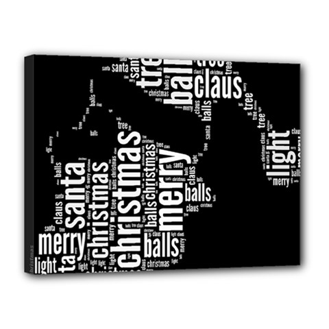 Funny Santa Black And White Typography Canvas 16  X 12  by yoursparklingshop