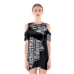 Funny Santa Black And White Typography Cutout Shoulder Dress by yoursparklingshop