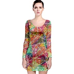 Colorful Chemtrail Bubbles Long Sleeve Bodycon Dress by KirstenStar