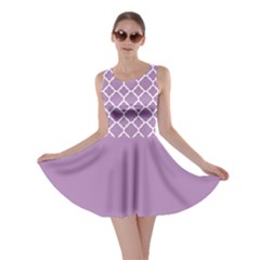 Lilac Purple Quatrefoil Pattern Skater Dress by Zandiepants