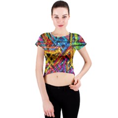 Color Play In Bubbles Crew Neck Crop Top by KirstenStar