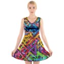 Color Play in Bubbles V-Neck Sleeveless Skater Dress View1