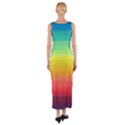 Sweet Colored Stripes Background Fitted Maxi Dress View2