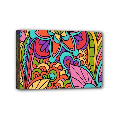 Festive Colorful Ornamental Background Mini Canvas 6  X 4  by TastefulDesigns