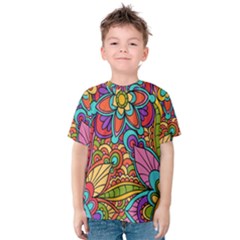 Festive Colorful Ornamental Background Kid s Cotton Tee