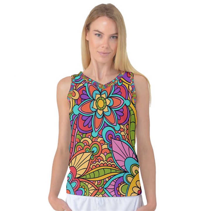 Festive Colorful Ornamental Background Women s Basketball Tank Top