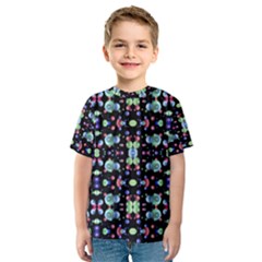 Multicolored Galaxy Pattern Print Kid s Sport Mesh Tee