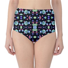 Multicolored Galaxy Pattern Print High-waist Bikini Bottoms by dflcprintsclothing