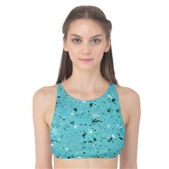 Abstract Cracked Texture Print Tank Bikini Top