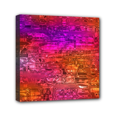 Purple Orange Pink Colorful Art Mini Canvas 6  X 6  by yoursparklingshop