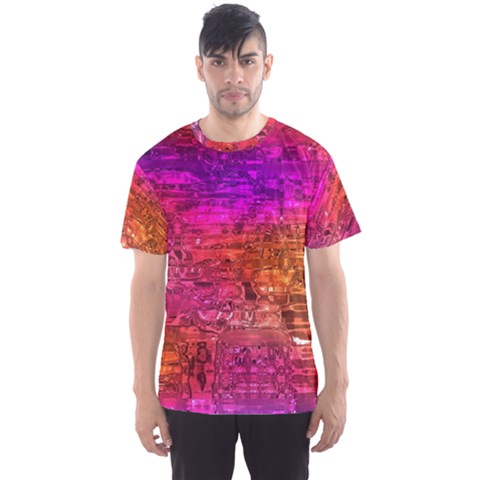 Purple Orange Pink Colorful Art Men s Sport Mesh Tee by yoursparklingshop