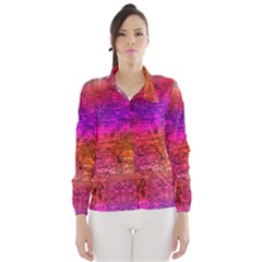 Purple Orange Pink Colorful Art Wind Breaker (women)