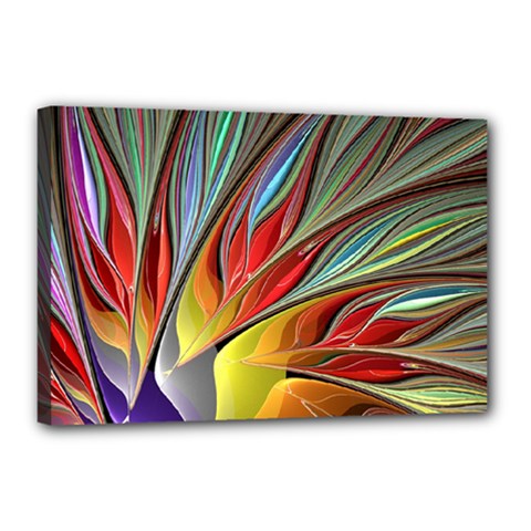 Fractal Bird Of Paradise Canvas 18  X 12  (stretched) by WolfepawFractals