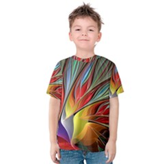 Fractal Bird Of Paradise Kids  Cotton Tee