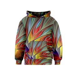 Fractal Bird Of Paradise Kids  Pullover Hoodie by WolfepawFractals