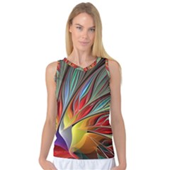 Fractal Bird Of Paradise Women s Basketball Tank Top by WolfepawFractals