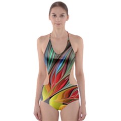 Fractal Bird Of Paradise Cut-out One Piece Swimsuit by WolfepawFractals