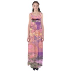 Glorious Skies, Abstract Pink And Yellow Dream Empire Waist Maxi Dress by DianeClancy