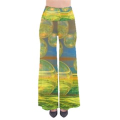 Golden Days, Abstract Yellow Azure Tranquility Pants by DianeClancy