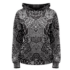 Mariager - Bold Flower Design - Black And White Women s Pullover Hoodie by Zandiepants