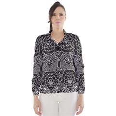 Mariager - Bold Flower Design - Black And White Wind Breaker (women) by Zandiepants