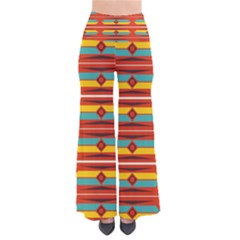 Shapes In Retro Colors Pattern       Women s Chic Palazzo Pants by LalyLauraFLM