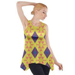 Tribal Shapes And Rhombus Pattern                        Side Drop Tank Tunic by LalyLauraFLM