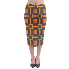 Connected Shapes In Retro Colors                           Midi Pencil Skirt