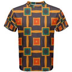 Connected Shapes In Retro Colors                         Men s Cotton Tee by LalyLauraFLM