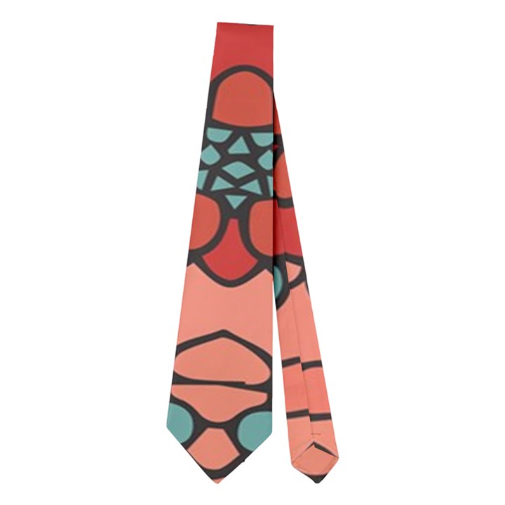 Petals in Pale Rose, Bold Flower Design Necktie (Two Side)