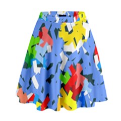 Rectangles Mix                            High Waist Skirt by LalyLauraFLM