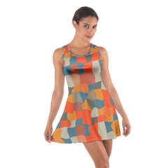 Retro Colors Distorted Shapes                           Cotton Racerback Dress by LalyLauraFLM