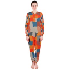 Retro Colors Distorted Shapes                           Onepiece Jumpsuit (ladies) by LalyLauraFLM