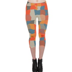 Retro Colors Distorted Shapes                           Capri Leggings by LalyLauraFLM