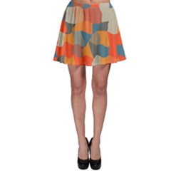 Retro Colors Distorted Shapes                           Skater Skirt by LalyLauraFLM