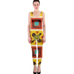 Retro Colors Squares Pattern                            Onepiece Catsuit by LalyLauraFLM