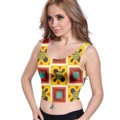 Retro Colors Squares Pattern                            Crop Top by LalyLauraFLM