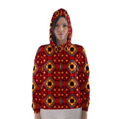 Flower Shapes Pattern                             Hooded Wind Breaker (women) by LalyLauraFLM