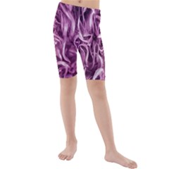 Textured Abstract Print Kid s Mid Length Swim Shorts