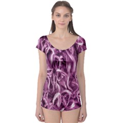 Textured Abstract Print Boyleg Leotard (ladies)