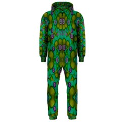 Peace Flowers In A Scandinavia Mix Of Acrylpaint Hooded Jumpsuit (men) 